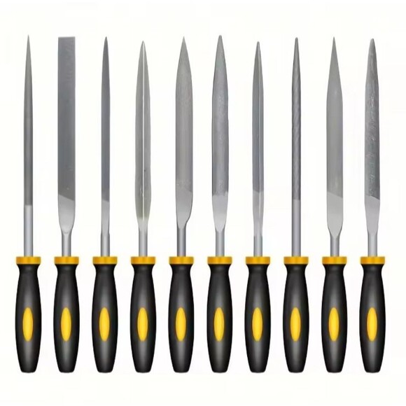 10 PCS Premium Needle File Set High-Carbon Steel Files NON-SLIP Ergonomic - Picture 1 of 5
